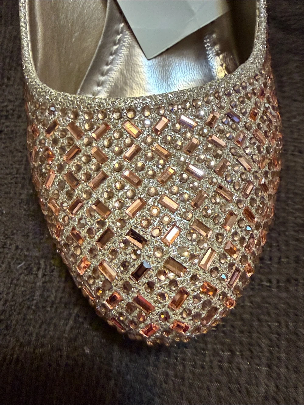 Rose Gold Crystal-Embellished Pumps